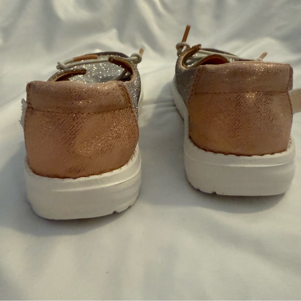 NWOT Hey Dude Wendy Metallic Sparkle Casual Moccasin Shoes - Picture 5 of 12